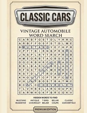 Classic Cars Vintage Automobile Word Search book cover