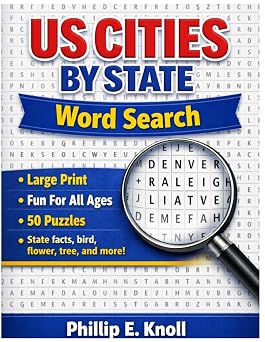 US Cities by States Word Search book cover